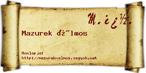 Mazurek Álmos névjegykártya